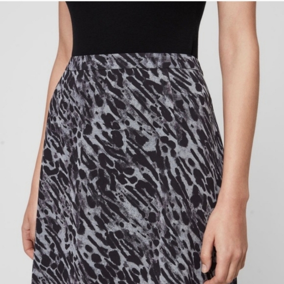 All Saints Women Rhea Ambient Pale Grey Asymmetrical Partially Lined Maxi Skirt - Picture 6 of 14